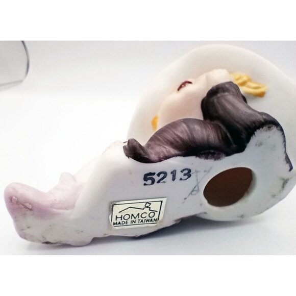 Homco Pixie Elf Figurine With Pink Hat Boots Lying Down Vintage 2.5 Inches 5213 - Picture 7 of 10